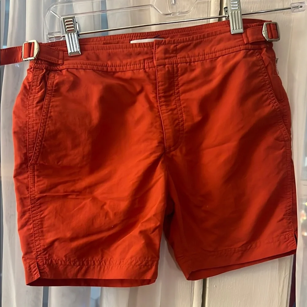Orlebar Brown Boys Red Coral Swim Trunk Size 12 Years Adjustable Side Tabs